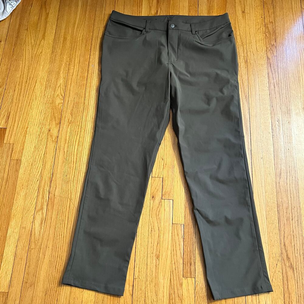 Lululemon ABC Classic Warpstreme Pants Mens 36x31.5 Green M5ADES Performance
